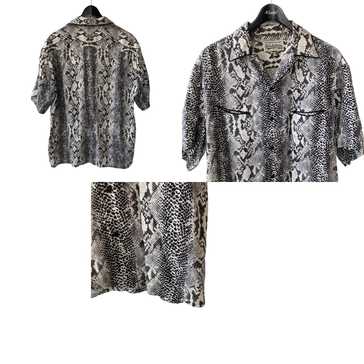 WACKO MARIA(ワコマリア) PYTHON OPEN COLLAR SHIRT グレー サイズ 12 ...