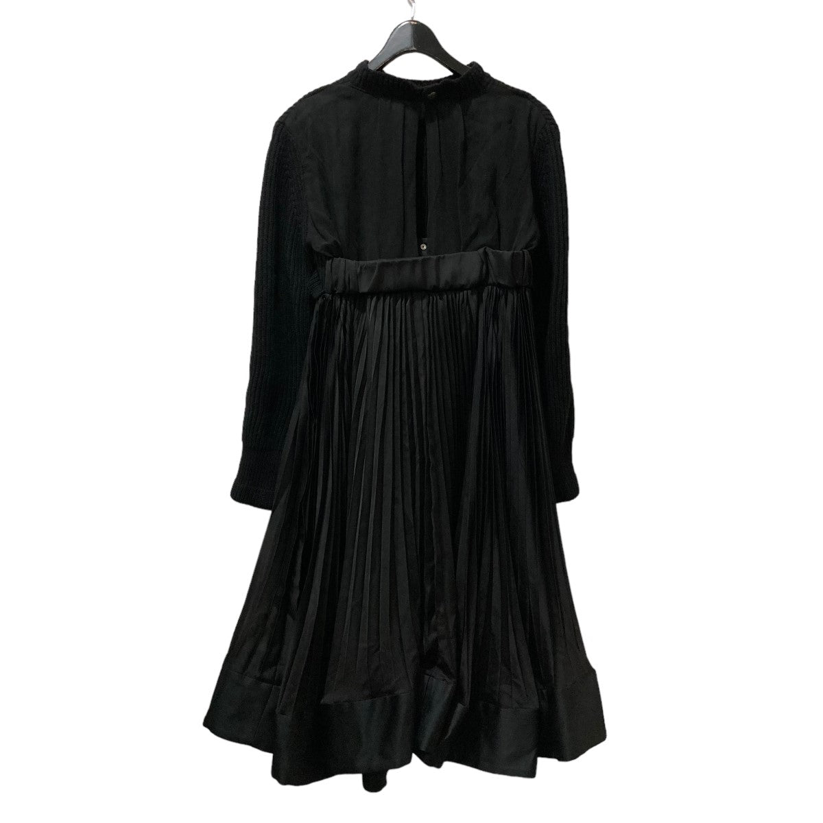 sacai(サカイ) WOOL KNIT DRESS ニット切替プリーツワンピース 23-06819 23-06819 ブラック サイズ  1｜【公式】カインドオルオンライン ブランド古着・中古通販【kindal】