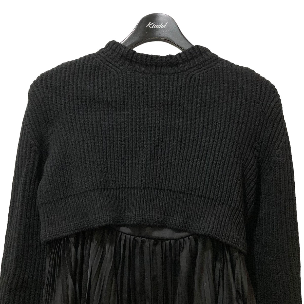 sacai(サカイ) WOOL KNIT DRESS ニット切替プリーツワンピース 23-06819 23-06819 ブラック サイズ  1｜【公式】カインドオルオンライン ブランド古着・中古通販【kindal】