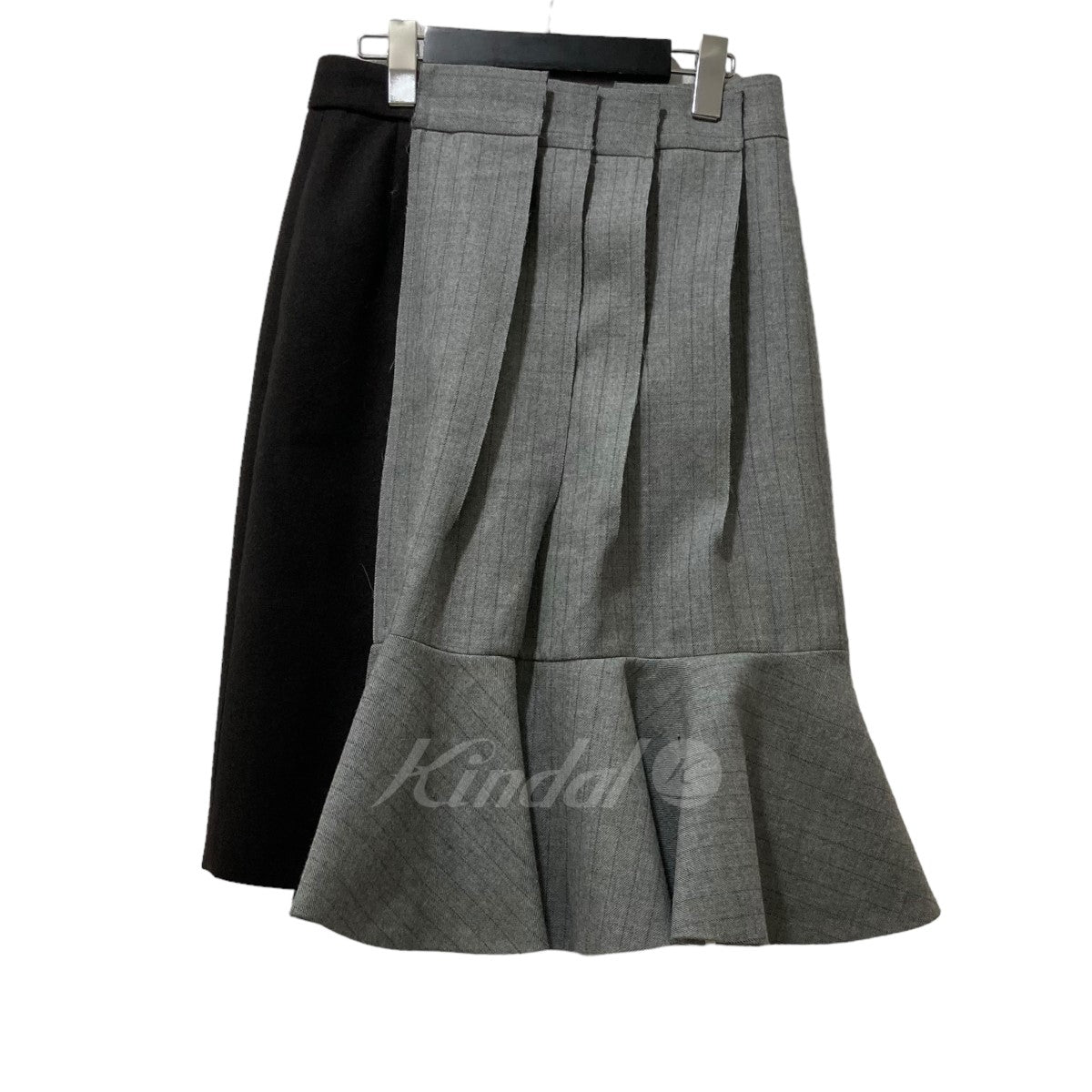 sacai(サカイ) Wool Melton Stripe Skirt ウールメルトンスカート 23-06988 2306988 グレー×ブラウン  サイズ 1｜【公式】カインドオルオンライン ブランド古着・中古通販【kindal】