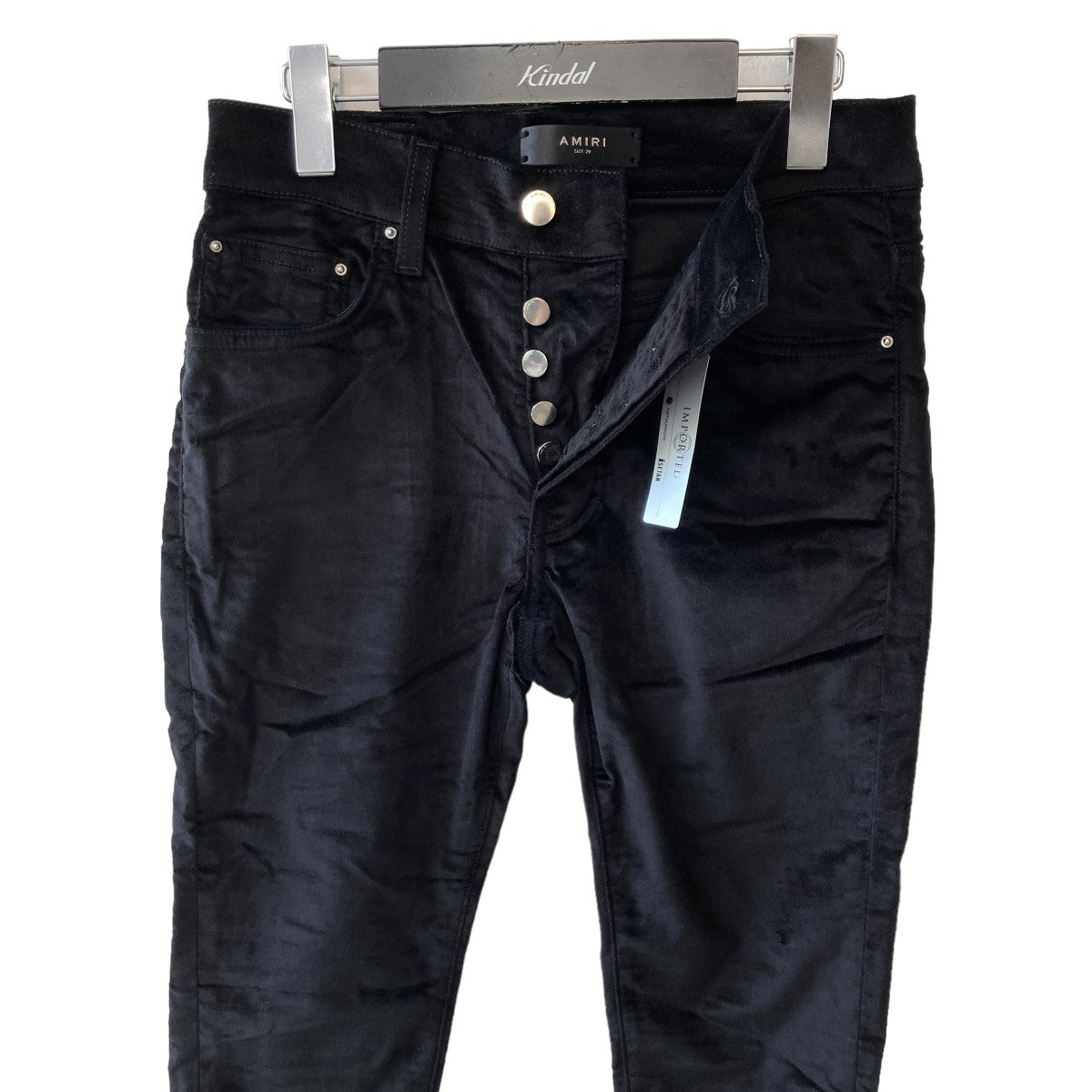 AMIRI(アミリ) Velour Skinny Stack Pantsベロアパンツy0m09459ve y0m09459ve ブラック サイズ  73.5cm(W29)｜【公式】カインドオルオンライン ブランド古着・中古通販【kindal】