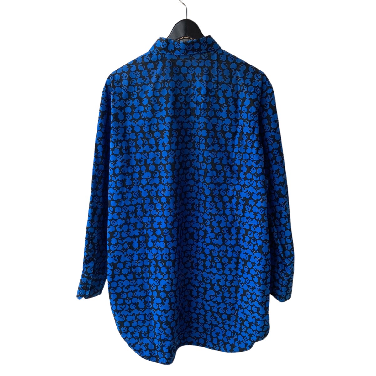 ルイヴィトン モノグラムデザイン半袖ボタンシャツ ブルー XL 飛び掛っ 