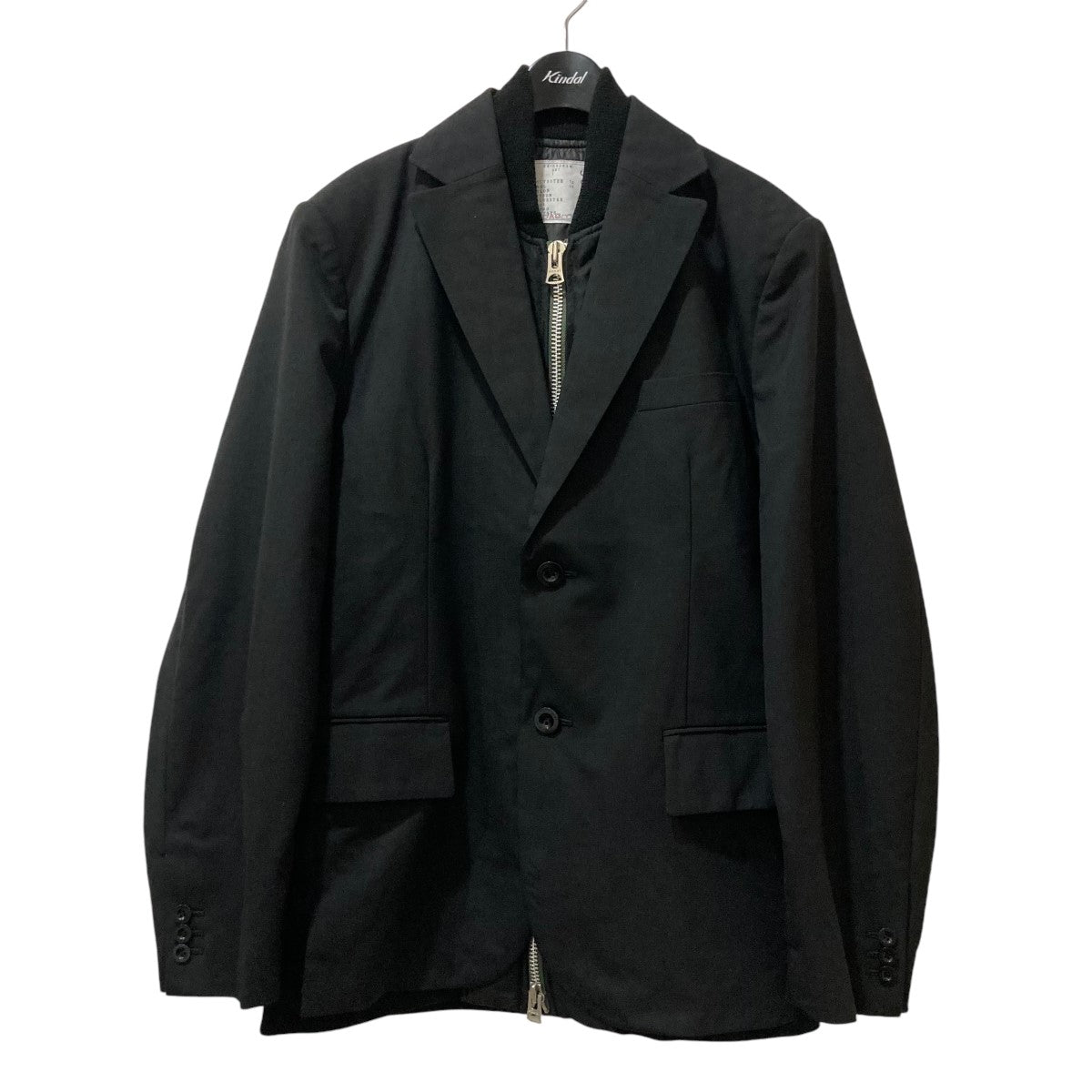 sacai(サカイ) 2024SS Suiting × Nylon Twill Jacket MA-1ドッキングテーラードジャケット  24-03266m 24-03266m ブラック サイズ 2｜【公式】カインドオルオンライン ブランド古着・中古通販【kindal】