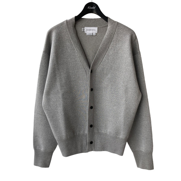 XANDER ZHOU(ザンダーゾウ) グリッターカーディガン シルバー サイズ