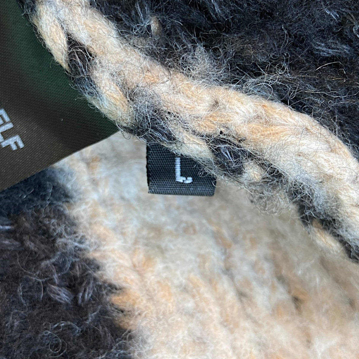 ASKYURSELF BRUSHED CHECKERED KNITチェッカーニットセーター 古着・中古-5枚目のアイテム画像