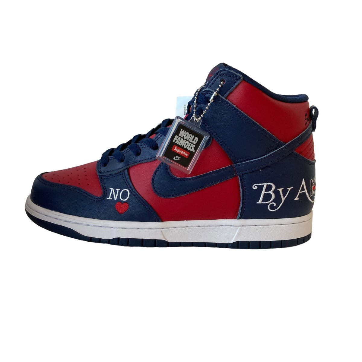 NIKE SB×Supreme(ナイキSB×シュプリーム) Dunk High By Any Means Red  Navy-WhiteハイカットスニーカーDN3741-600