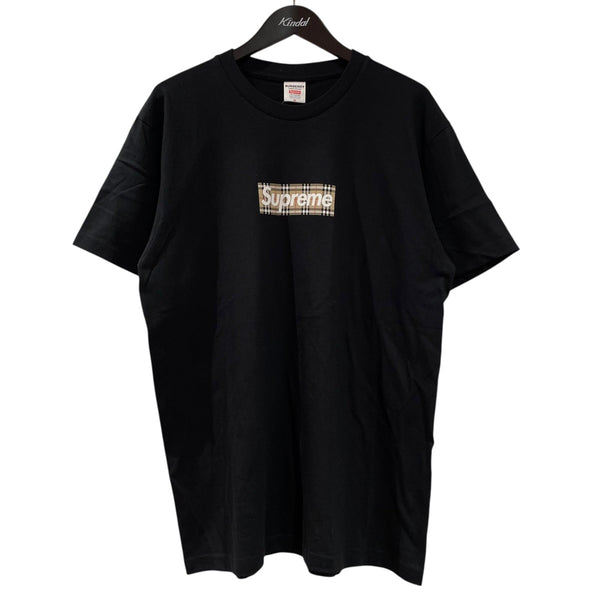 Supreme×BURBERRY ボックスロゴ半袖Tシャツ ブラック サイズ SIZE M