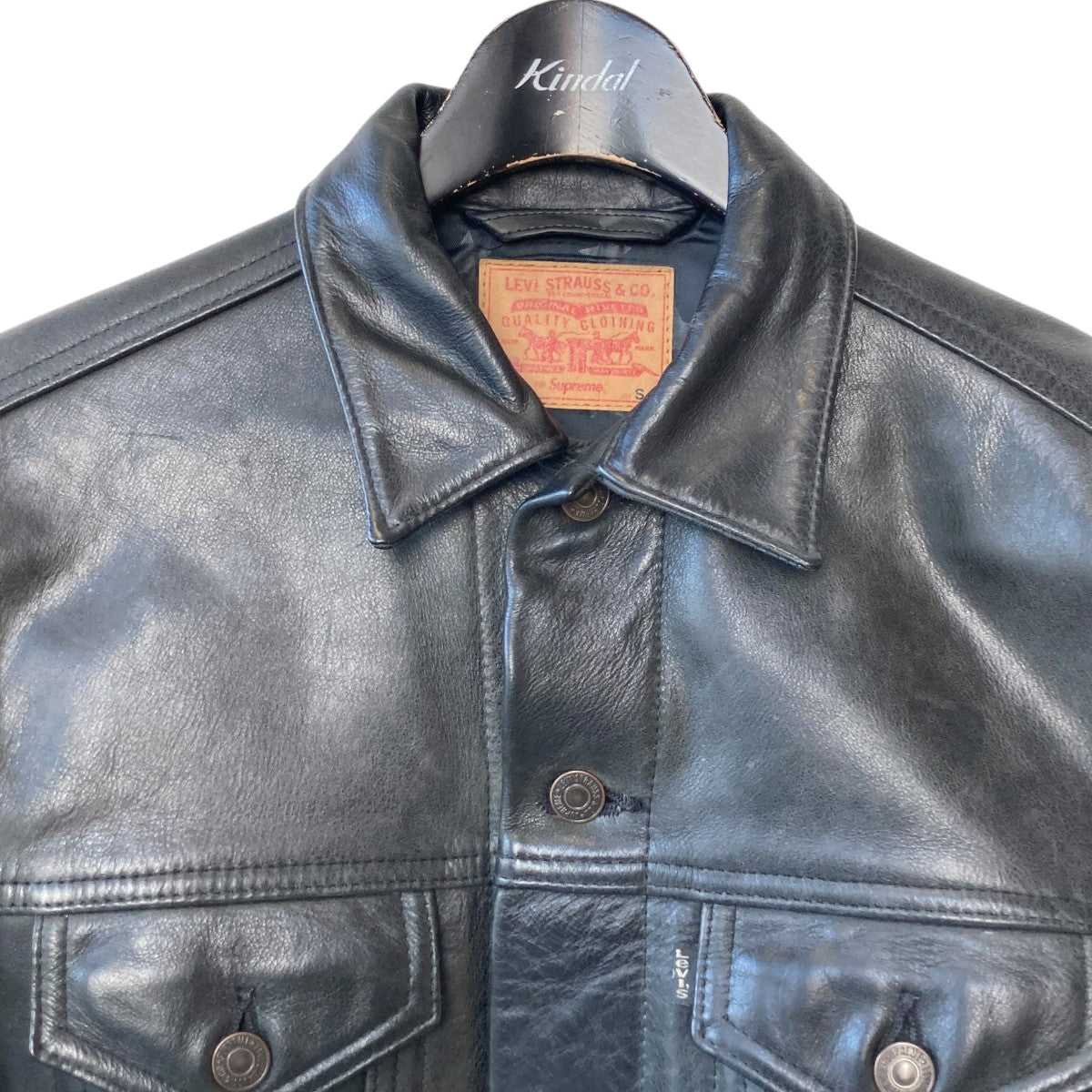 Supreme×LEVI'S 11AWLeather Trucker トラッカージャケットレザージャケット22392 22392 ブラック サイズ  S｜【公式】カインドオルオンライン ブランド古着・中古通販【kindal】