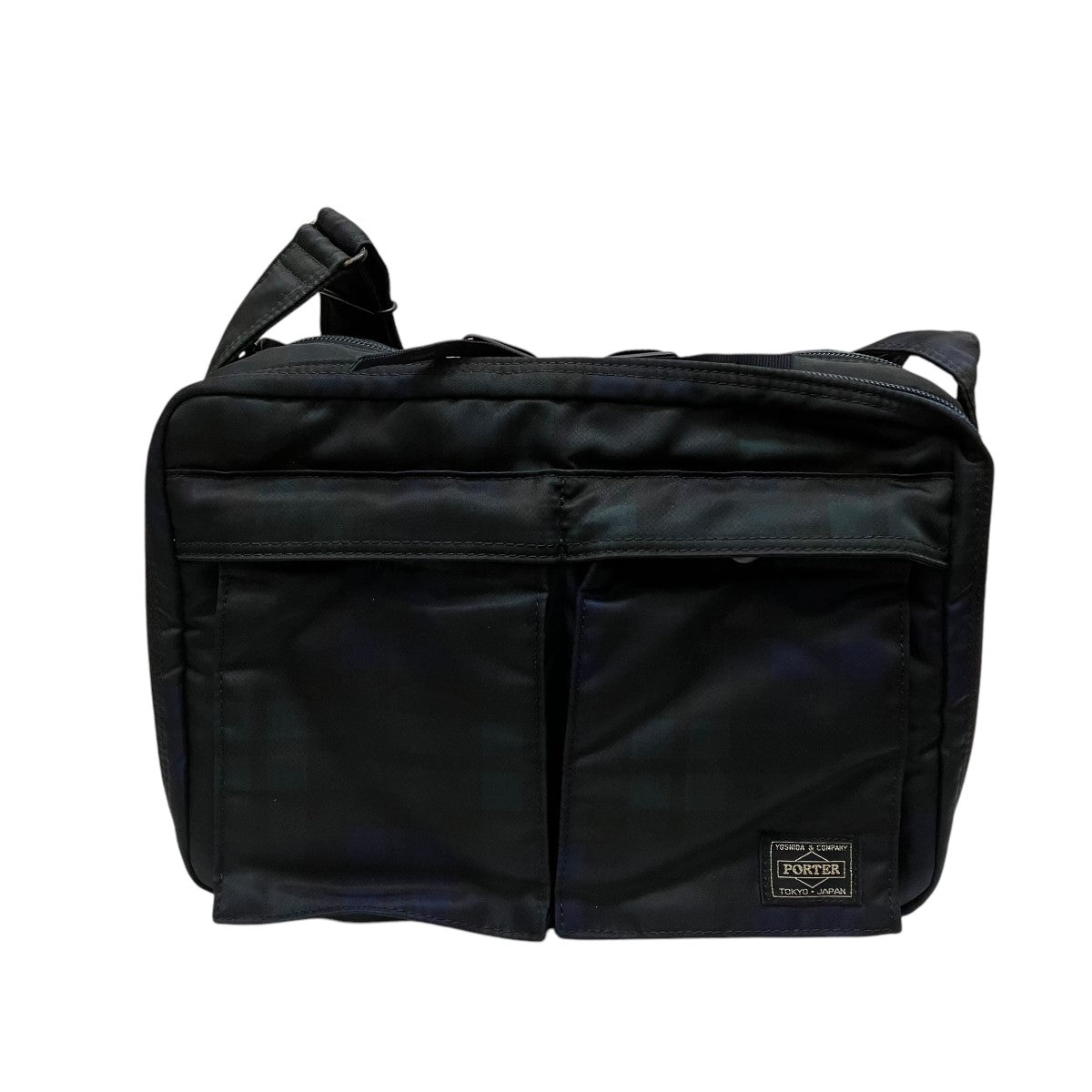 PORTER(ポーター) チェックショルダーバッグ ネイビー×グリーン