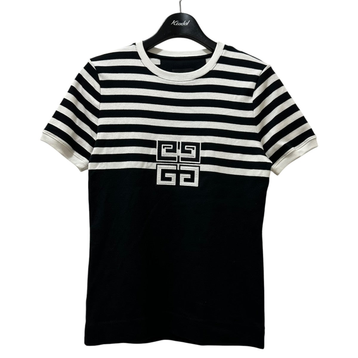 GIVENCHY 4G Striped Cotton T-shirtボーダークルーネックTシャツBW70BF314X 古着・中古-1枚目のアイテム画像