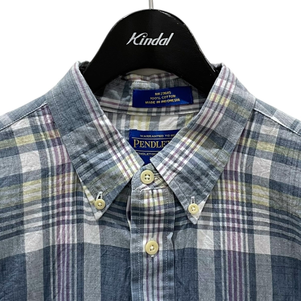 PENDLETON チェック柄半袖ボタンダウンシャツ 古着・中古-3枚目のアイテム画像
