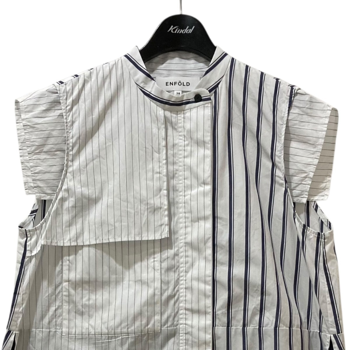 エンフォルド enfold ストライプソリッドスリーブシャツ ENFOLD 【美品】 / エンフォルド | 2024SS STRIPE SOLID-SLEEVE