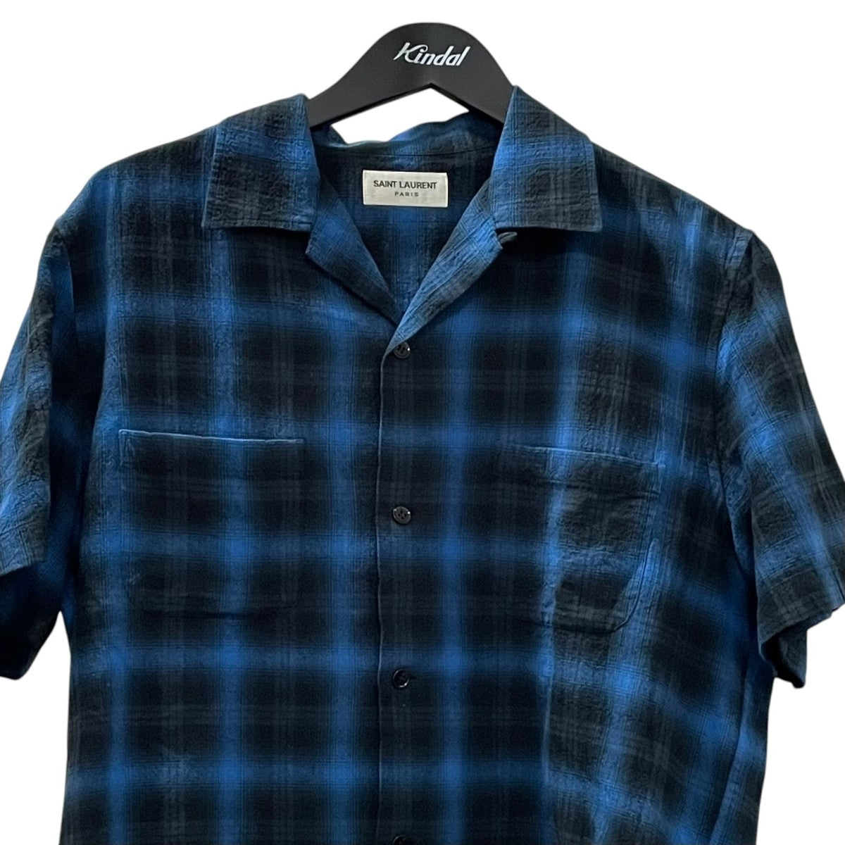 Saint Laurent Paris 半袖チェックシャツ415167Y964L 古着・中古-2枚目のアイテム画像