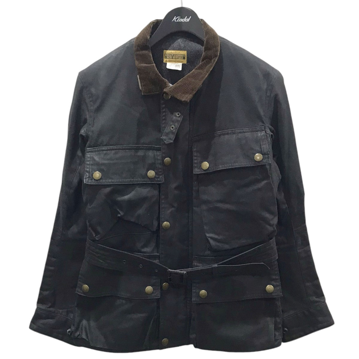 ADDICT CLOTHES(アディクトクローズ) ポケットレーシングスタイル オイルドジャケット WAXED COTTON BMC JACKET  ワックスコットン BMCジャケット ブラック サイズ 36｜【公式】カインドオルオンライン ブランド古着・中古通販【kindal】