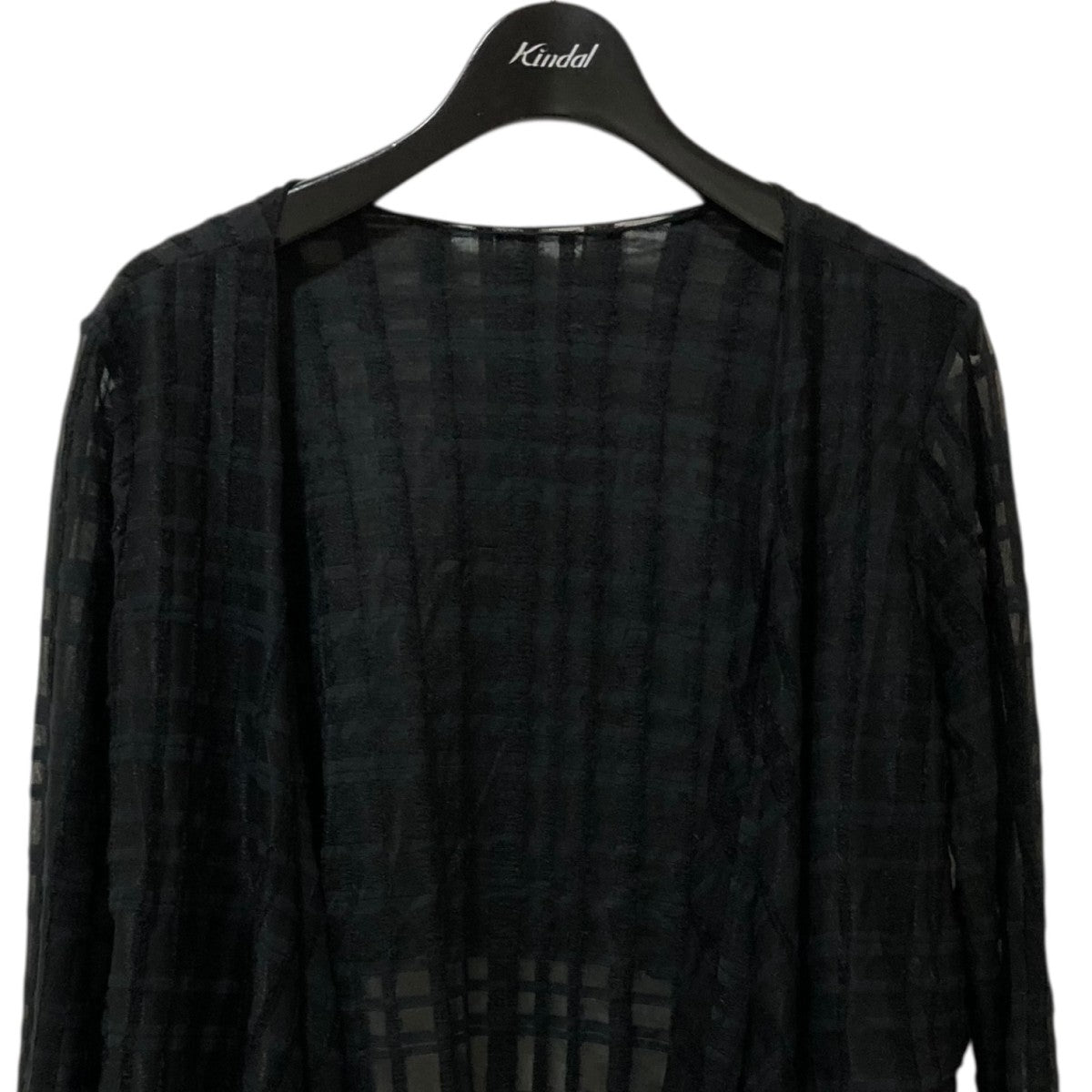 CHANEL シアーチェックカーディガン 古着・中古-3枚目のアイテム画像