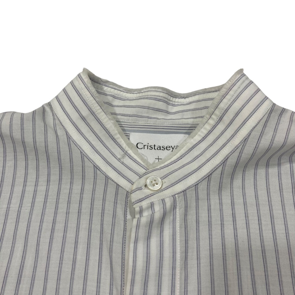 Cristaseya シャツワンピース Cristaseya(クリスタセヤ) ストライプシャツワンピース ホワイト