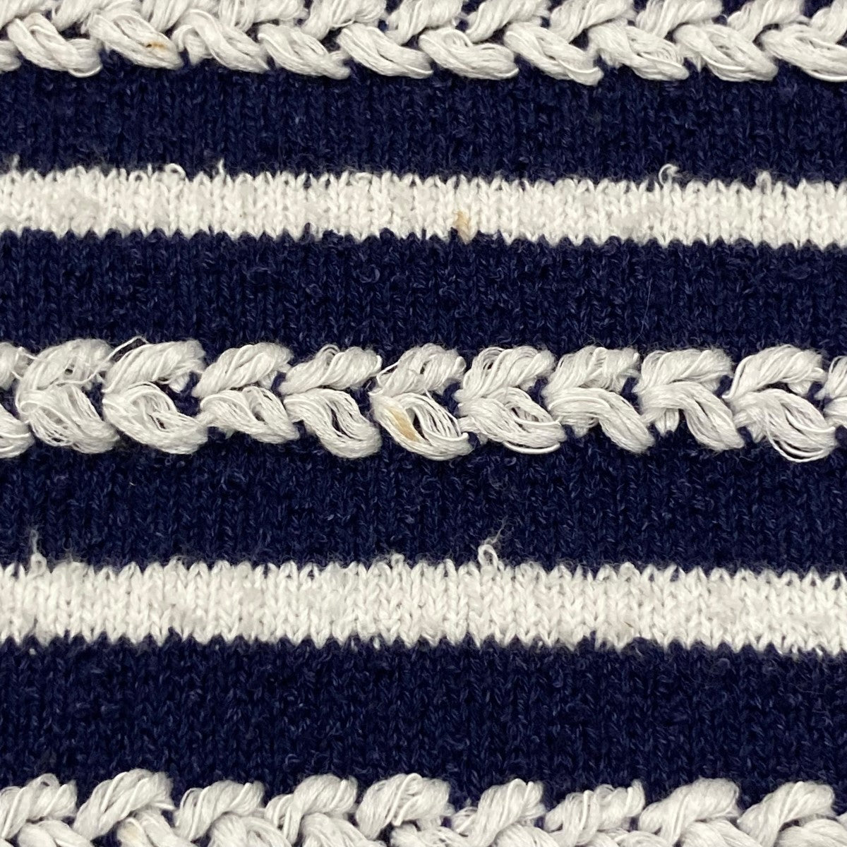 CHANEL(シャネル) ボーダーオフショルダーニットセーター ネイビー