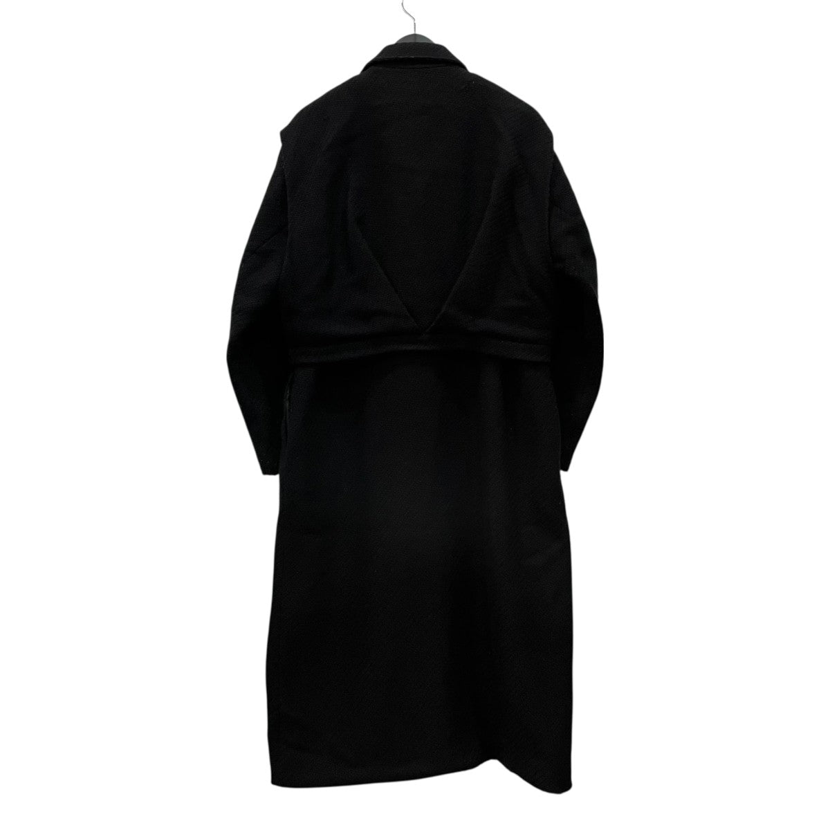 RIM.ARK リムアーク　ウール混合 ブラック ロングコート ベルト付き RIM.ARK リムアーク ウール混合 ブラック ロングコート ベルト付き RIM