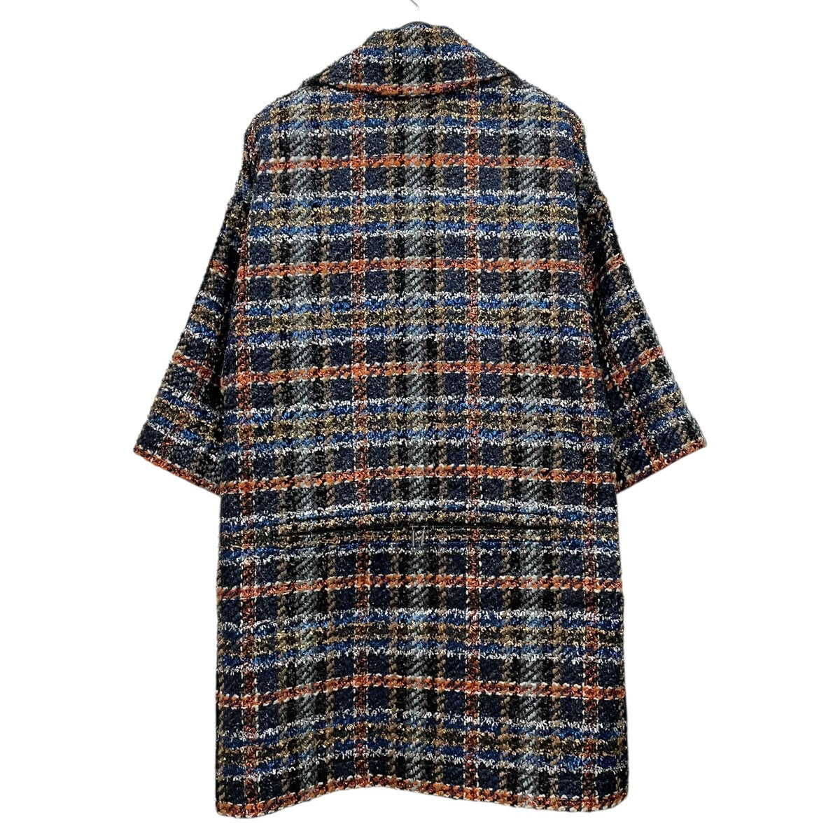 CHANEL チェック メタリックツイードコート 古着・中古-2枚目のアイテム画像