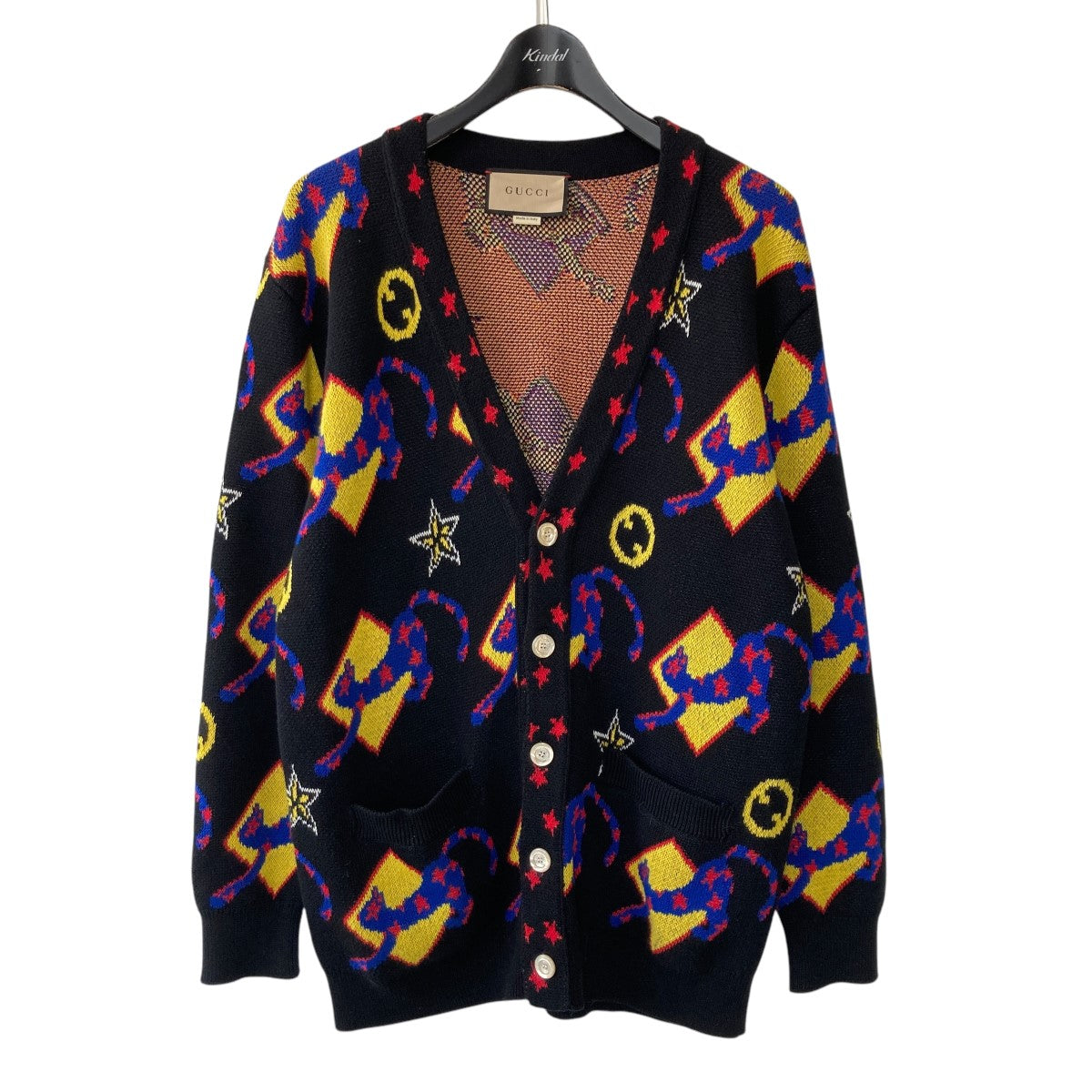 MULTICOLOUR COTTON-WOOL BLEND CARDIGAN総柄カーディガン750878