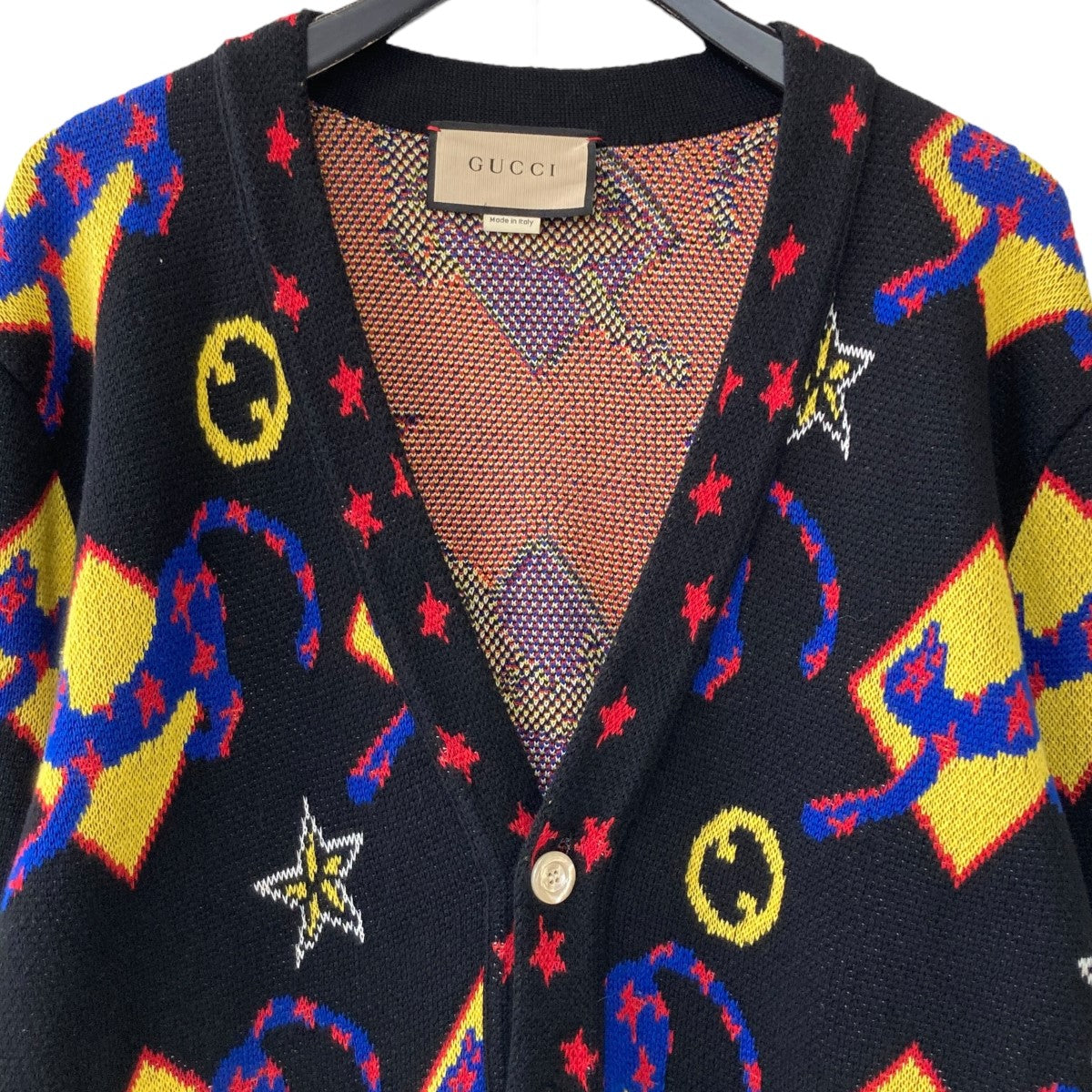 MULTICOLOUR COTTON-WOOL BLEND CARDIGAN総柄カーディガン750878