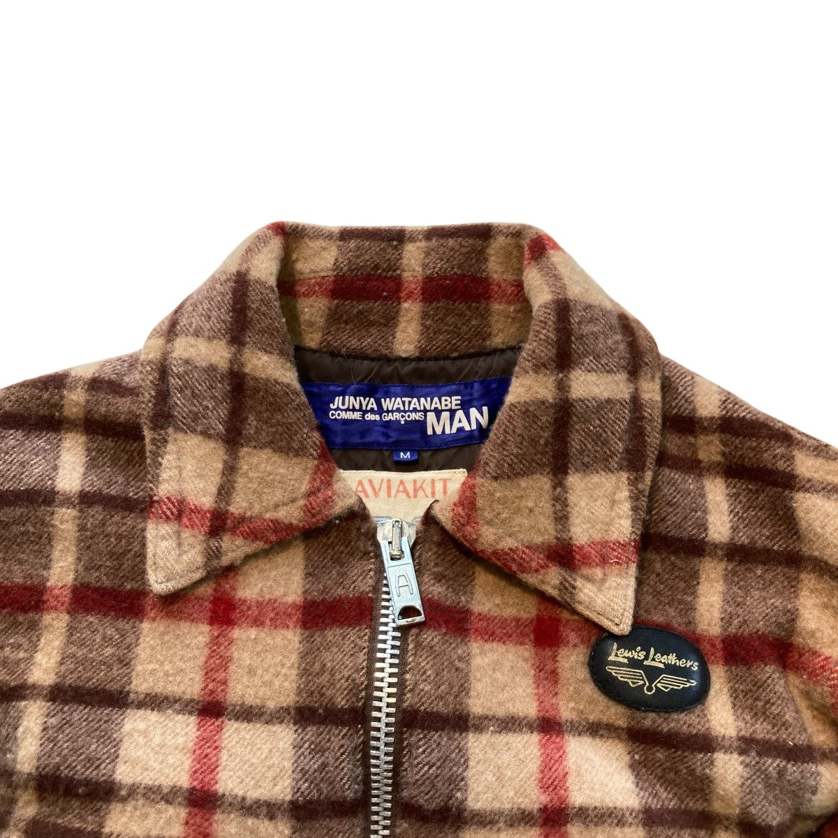 COMME des GARCONS チェックライダースジャケット CDG JUNYA WATANABE MAN×Lewis Leathers チェックシングル