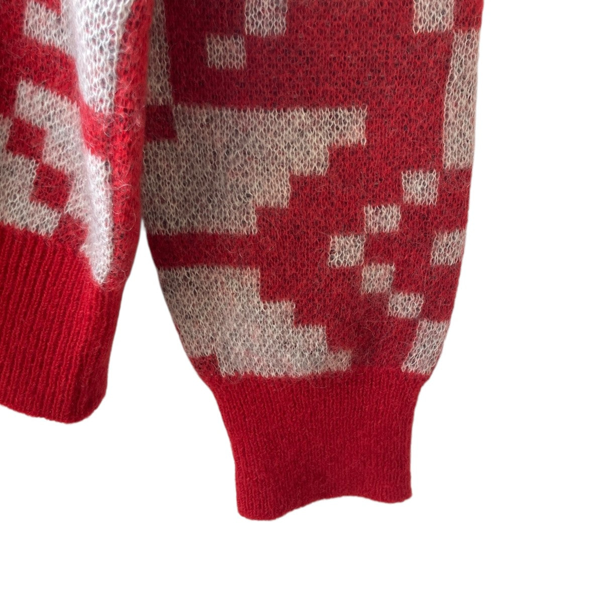 ANREALAGE(アンリアレイジ) 総柄ニットセーター レッド サイズ