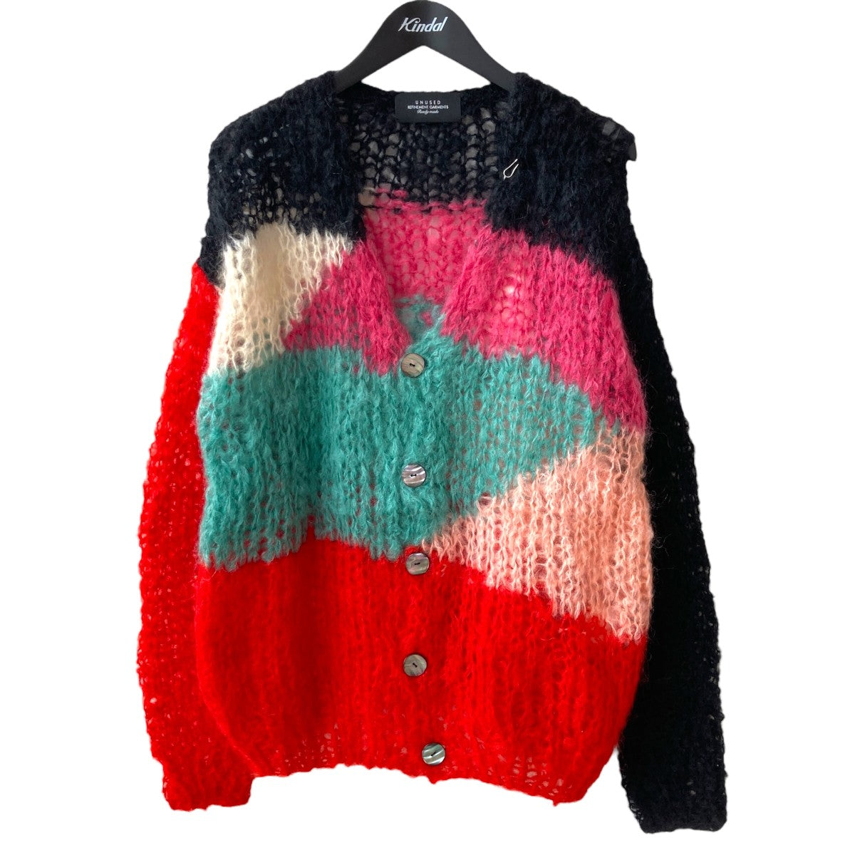 UNUSED(アンユーズド) モヘアカーディガン グリーン、レッド、ブラック