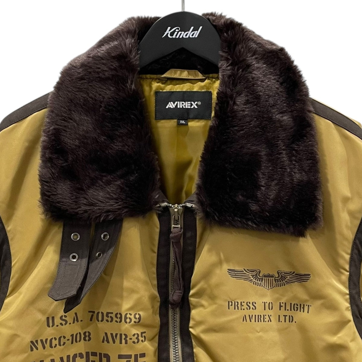 AVIREX(アビレックス) ジップアップ中綿ジャケット MULTI STENCIL