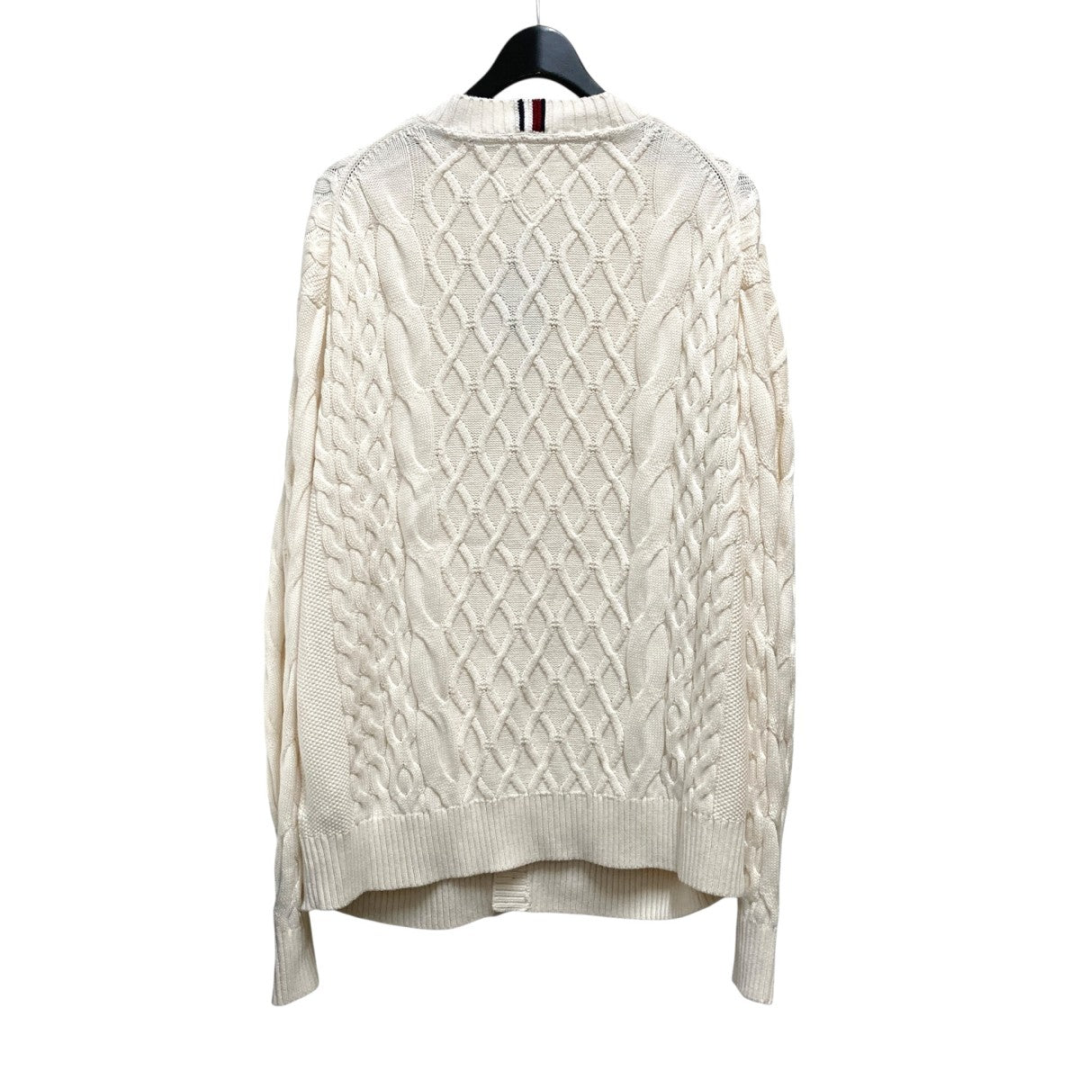 TOMMY HILFIGER CABLE KNIT LOGO CARDIGANニットカーディガンMW38044 古着・中古-2枚目のアイテム画像
