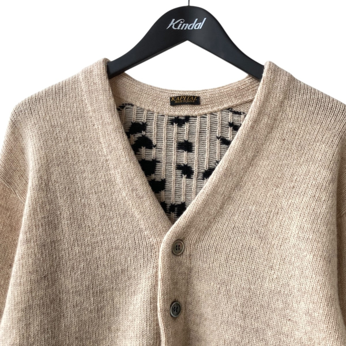 【値下げ】KAPITAL キャピタル　長袖カーディガン　ベージュ　Ｍ KAPITAL(キャピタル) カーディガンEK-1536KN EK-1536KN ベージュ