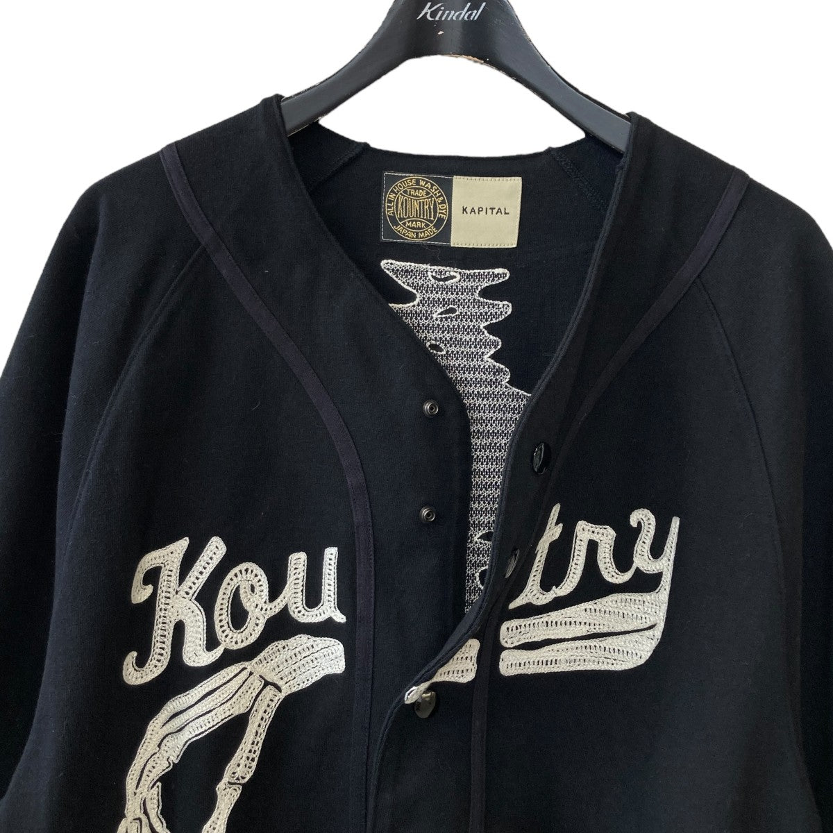 トップス KAPITAL TENJIKU BASEBALL SHIRT KAPITAL kountry 16 tenjiku baseball shirt black bone new