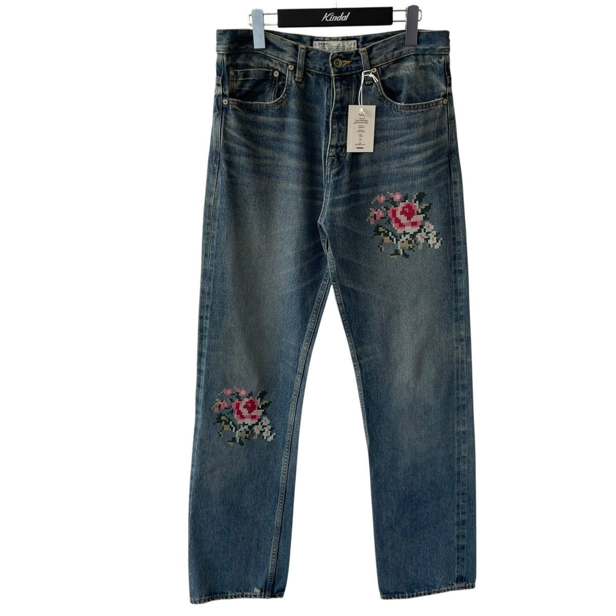 DAIRIKU(ダイリク) Flower Cross Embroidery Slim Denim Pants