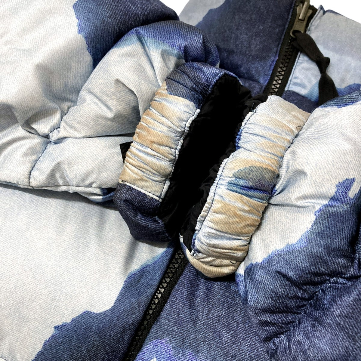 THE NORTH FACE×Supreme 21AWBleached Denim Print Nuptse Jacket