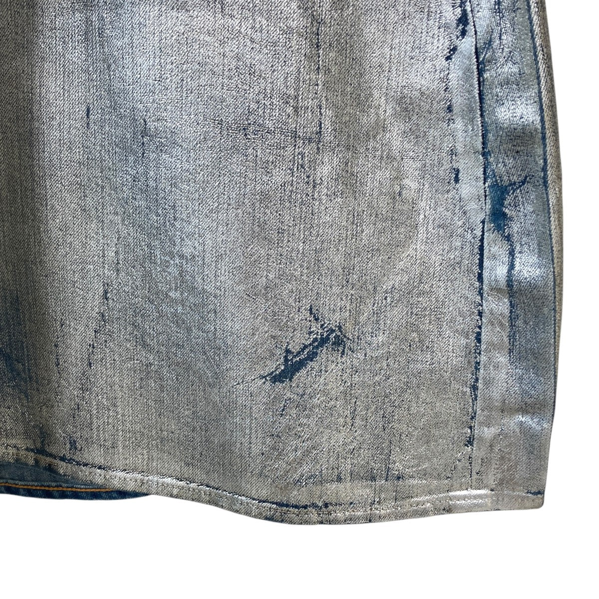 Doublet ダブレット フォイルデニムショートパンツ シルバー doublet(ダブレット) FOIL DENIM SHORT PANTS加工 デニム