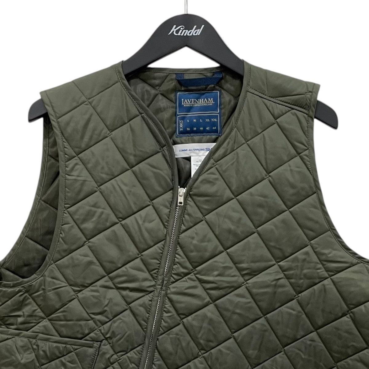 コムデギャルソンシャツ×ラベンハムアシンメトリーキルティングベスト コムデギャルソンシャツ×ラベンハムアシンメトリーキルティングベスト