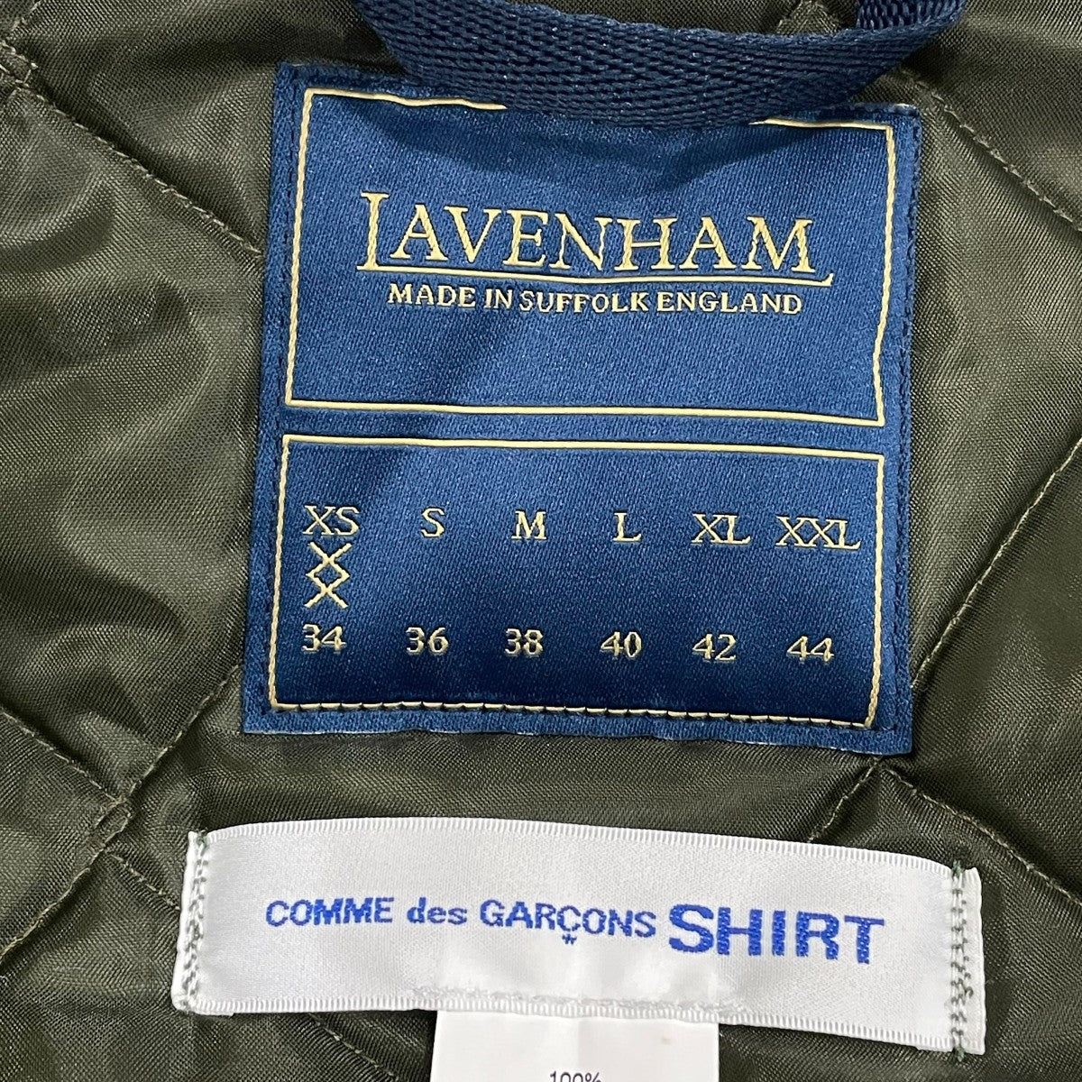 COMME des GARCONS SHIRT×LAVENHAM 変形 キルティングベスト FN-V521