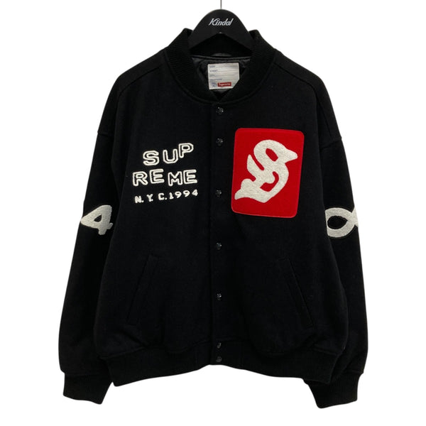 Supreme×CPFM 23SSTourist Varsity Jacketスタジャン ブラック サイズ
