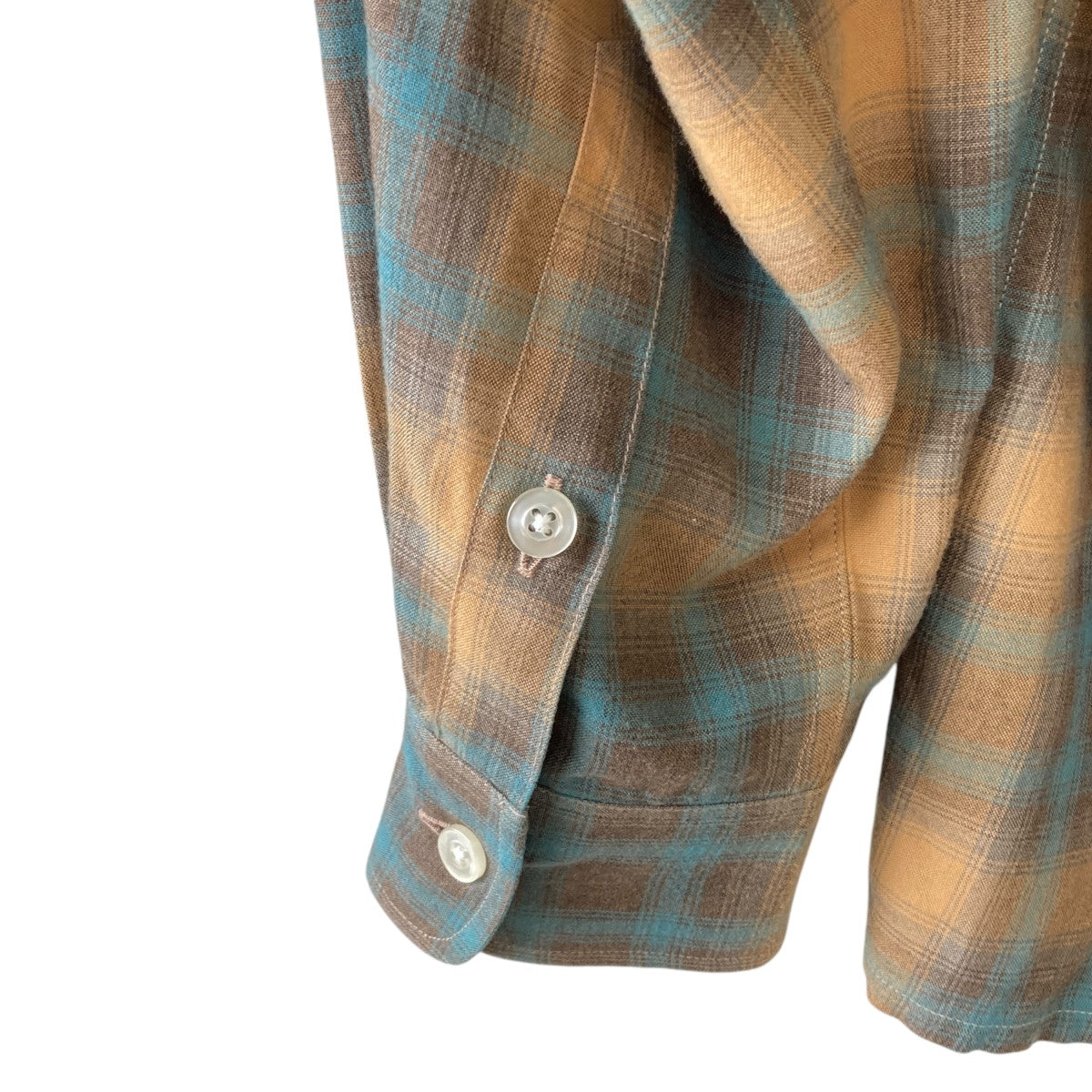 WACKO MARIA(ワコマリア) OMBRE CHECK OPEN COLLAR SHIRT L S