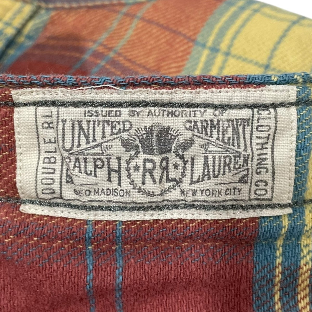 RRL チェック柄長袖シャツ ダブルアールエル RRL シャツ 長袖 オープンカラー オンブレチェック