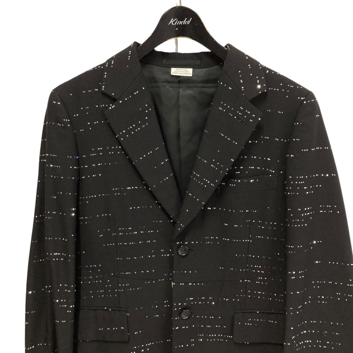 COMME des GARCONS HOMME PLUS 23SSスパンコールチェックドッキングジャケットPK-J046 古着・中古-3枚目のアイテム画像