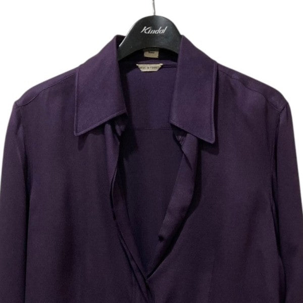 HERMES パープル シルク ノースリーブベスト