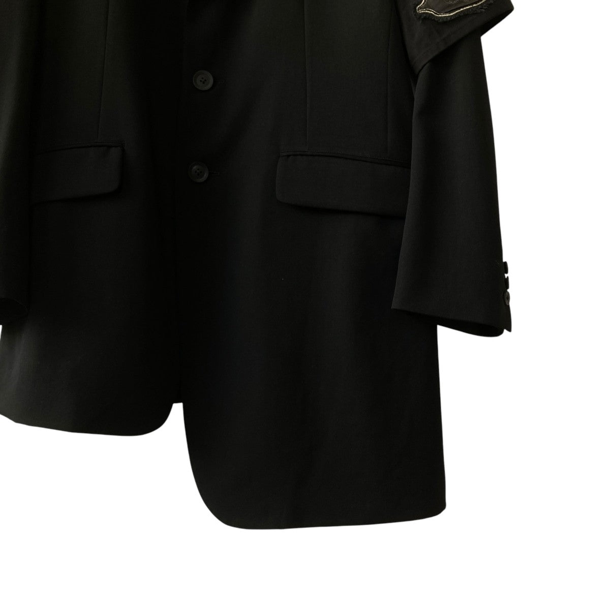 ヨウジヤマモトプリュスノアール ブリーチ加工 ベロア テーラードジャケット 黒 AUTUMN / WINTER 2018-19 | Yohji Yamamoto (ヨウジヤマモト
