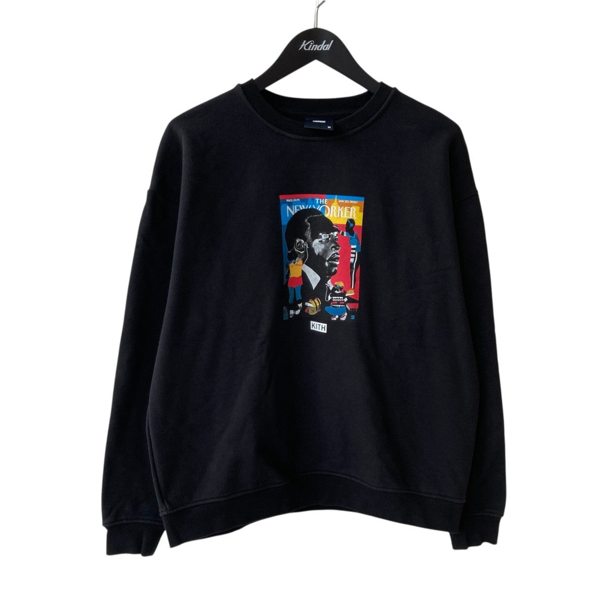 KITH/キス スウェットパーカー デニム ブルー M ウォッシュ加工 刺繍ロゴ KITH × NEW YORK YANKEES キス×ニューヨークヤンキース ロゴ刺繍