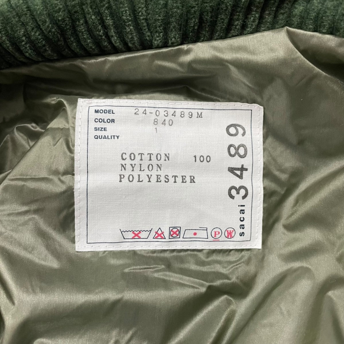 【美品】sacai サカイ コーデュロイ ジャケット 2サイズ Sacai コーデュロイ ジャケット | ブラック | FARFETCH JP