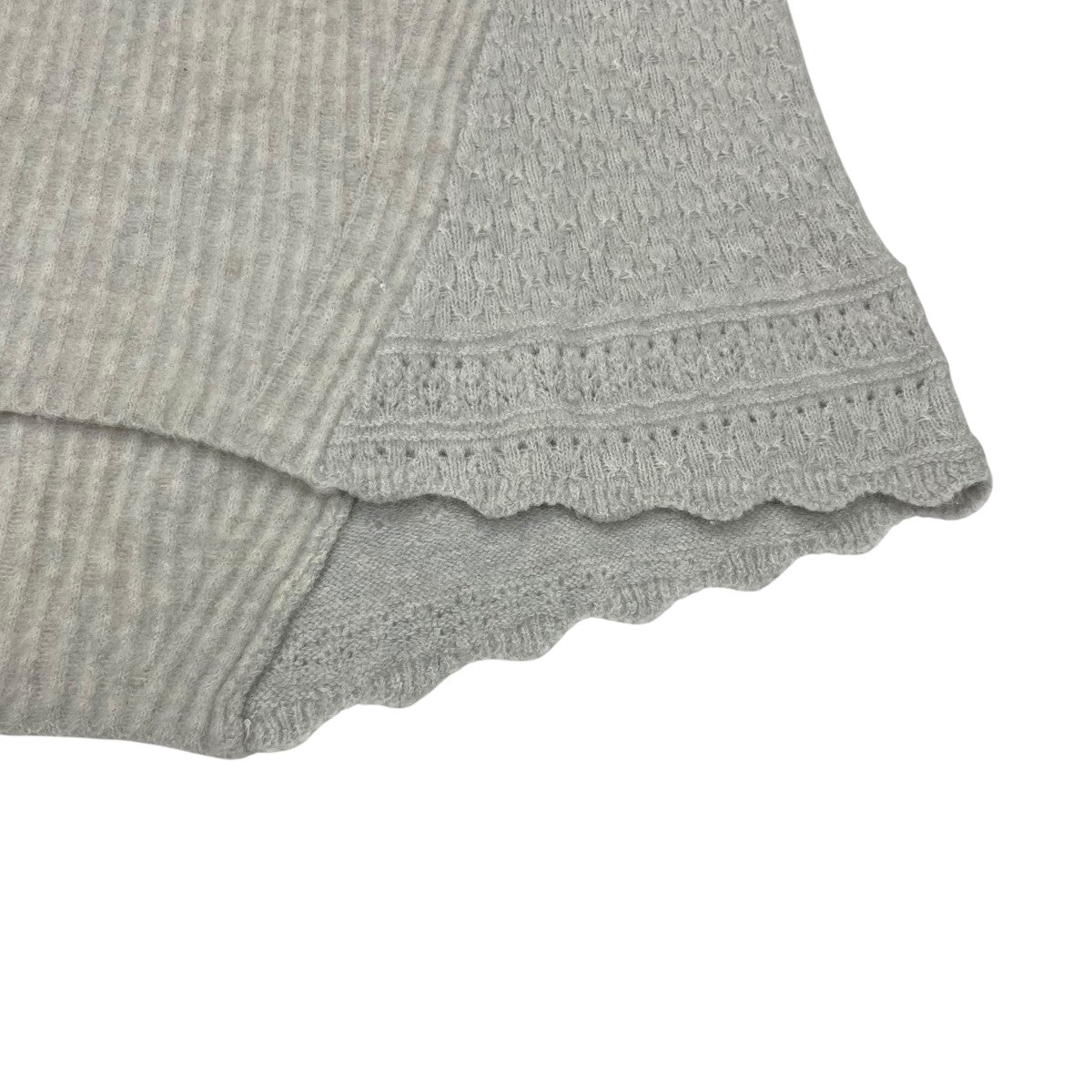 Lofty Brushed Ribbed Pointelle-knit Sweater InフレアニットセーターF211-7363lal