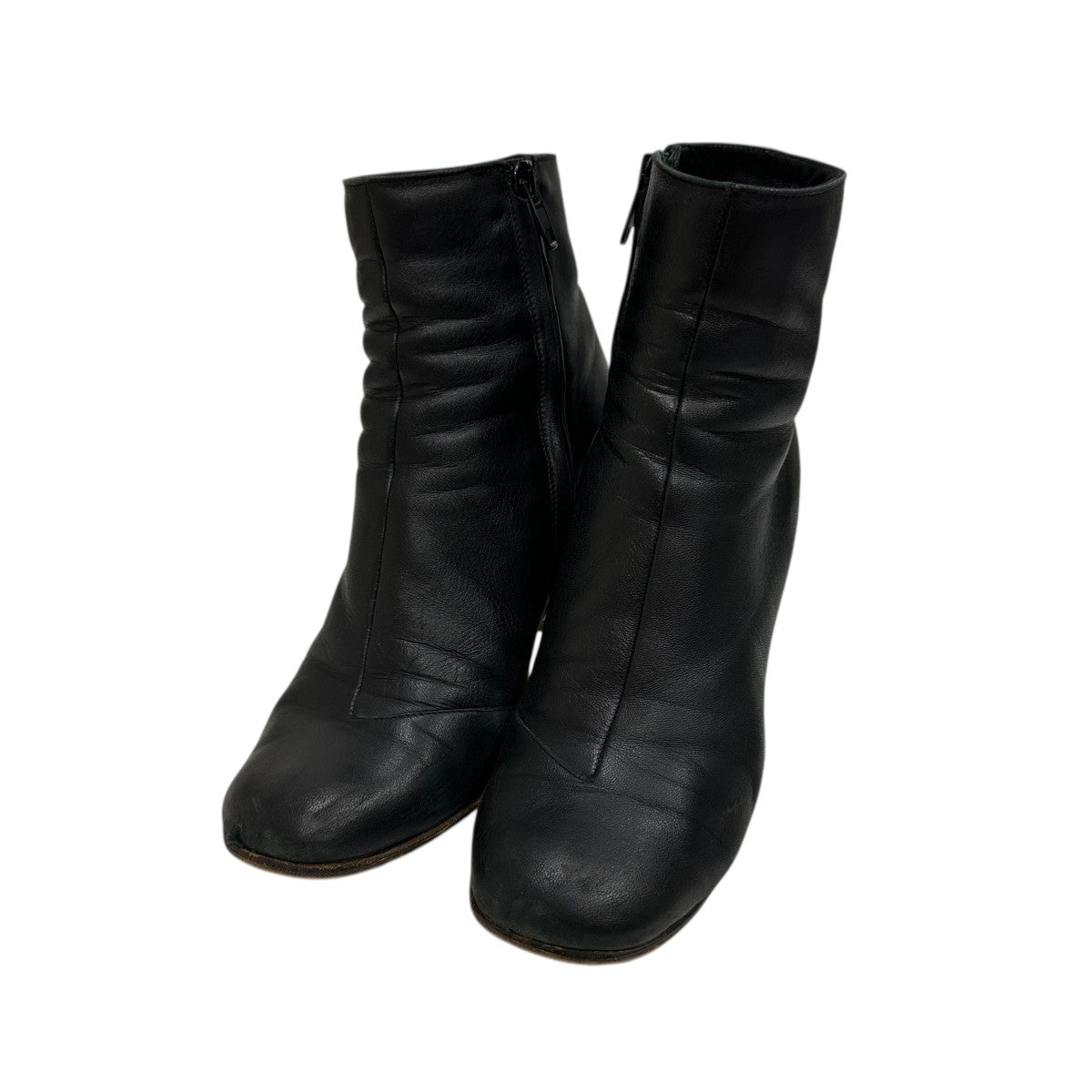 CELINE(セリーヌ) サイドジップヒールブーツ ブラック×シルバー