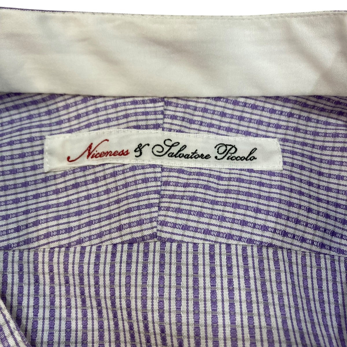 NICENESS 24SSGUARINO／N．N．P． dobby-weave band collar dress shirtドレスシャツNN-7202Y14 古着・中古-8枚目のアイテム画像