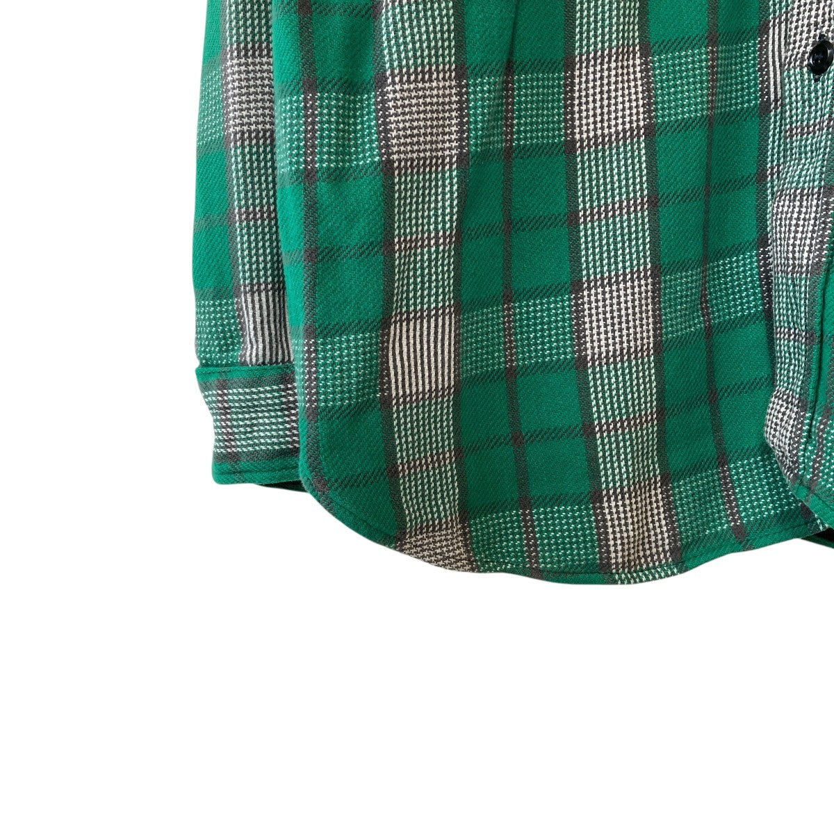 Sears 60s マチ付き ヘビーネルシャツ 裏地ボーダーチェックシャツ 古着・中古-4枚目のアイテム画像