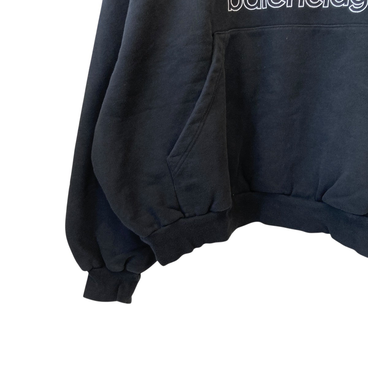 BALENCIAGA◆HOODIE OVERSIZED/パーカー/23SS/3/コットン/GRN/プリント/712396 良品□バレンシアガ アディダス 23SS 712396 トレフォイル ロゴ
